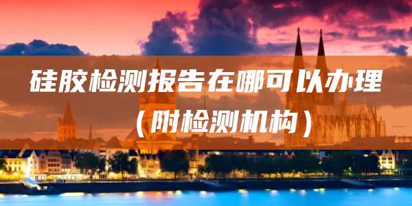硅胶检测报告在哪可以办理(附检测机构)