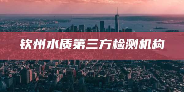 钦州水质第三方检测机构
