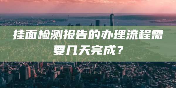挂面检测报告的办理流程需要几天完成？