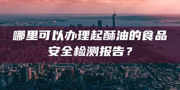 哪里可以办理起酥油的食品安全检测报告？