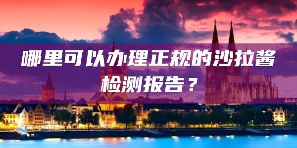 哪里可以办理正规的沙拉酱检测报告？