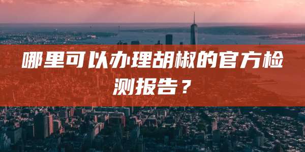 哪里可以办理胡椒的官方检测报告？