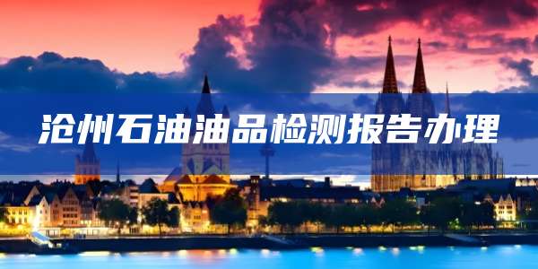 沧州石油油品检测报告办理