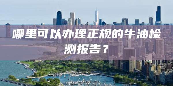 哪里可以办理正规的牛油检测报告？