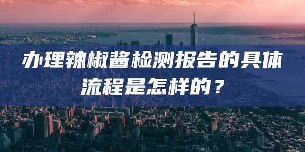 办理辣椒酱检测报告的具体流程是怎样的？