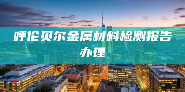 呼伦贝尔金属材料检测报告办理