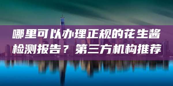 哪里可以办理正规的花生酱检测报告？第三方机构推荐