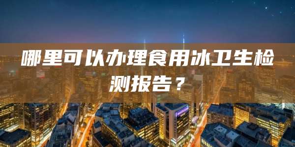 哪里可以办理食用冰卫生检测报告?