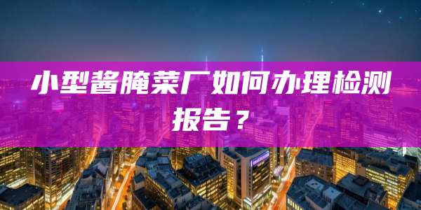 小型酱腌菜厂如何办理检测报告?
