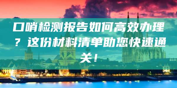 口哨检测报告如何高效办理?这份材料清单助您快速通关!